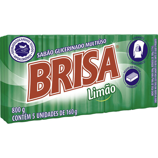 Sabão em Pedaço Brisa Limão 5x160g