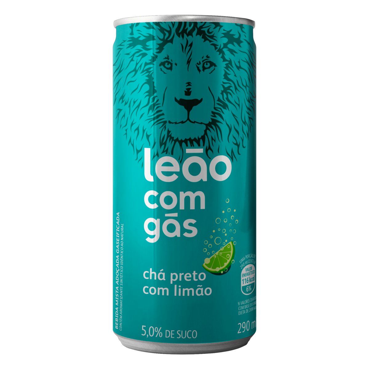 Chá Preto com Gás Limão Leão Lata 290ml