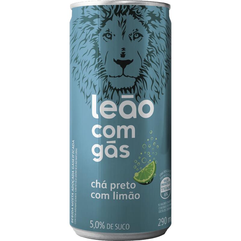 Chá Preto com Gás Limão Leão Lata 290ml
