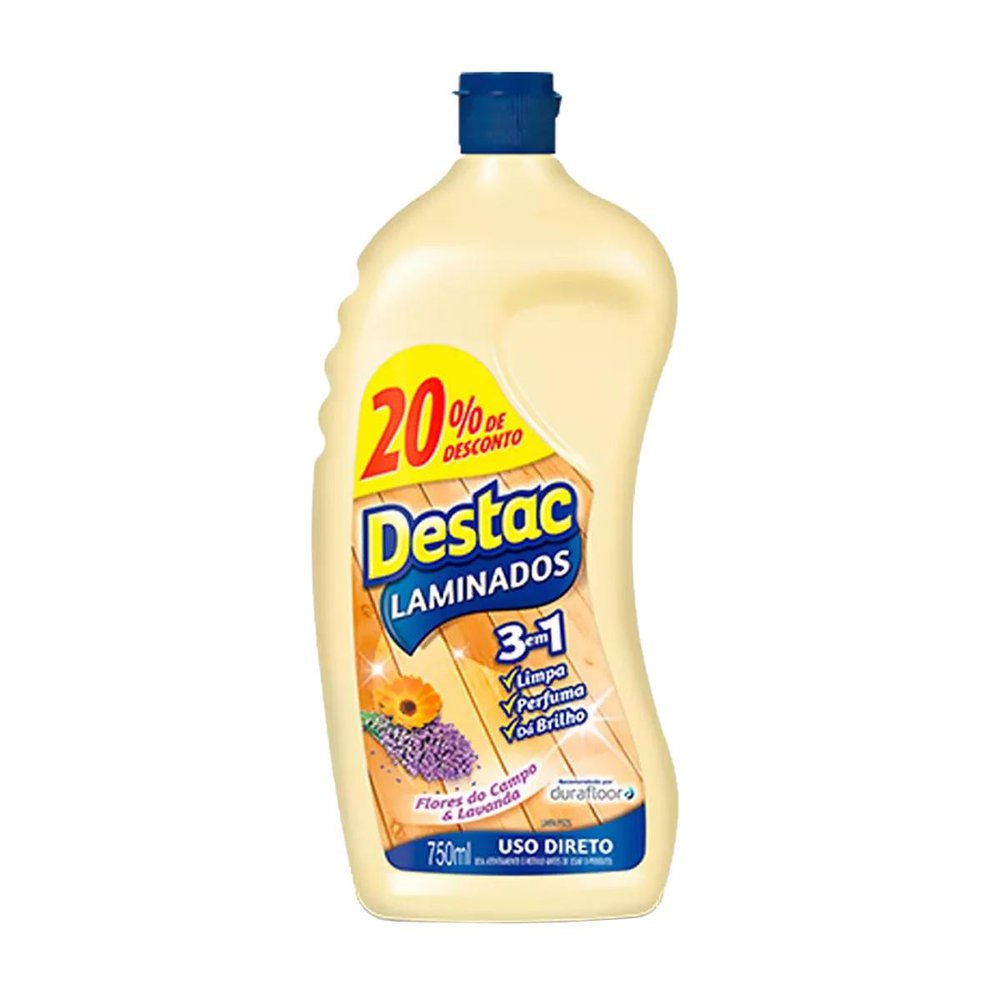 Limpador de Pisos Laminados Destac 750mL 20% de desconto