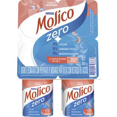 Iogurte NESTLÉ  Molico® Polpa de Morango 360G com 4 unidades