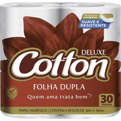 Papel Higiênico Cotton Folha Dupla 4 rolos