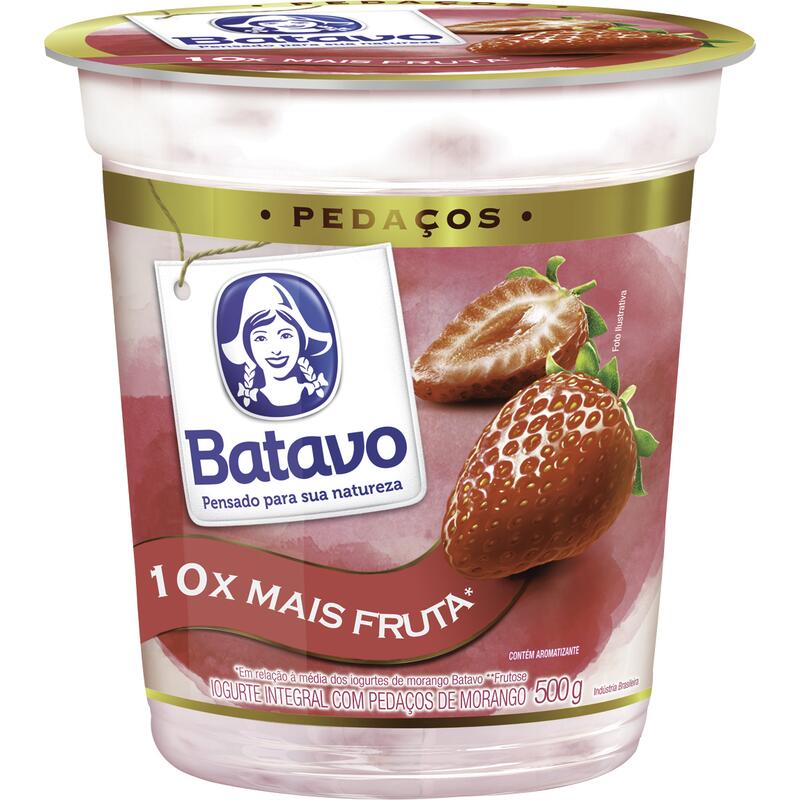 Iogurte com Pedaços de Fruta Batavo Morango 500g