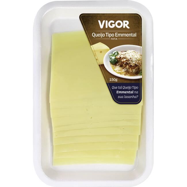 Queijo tipo Emmental Vigor Fatiado 150g