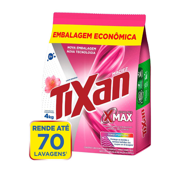 Sabão em Pó Tixan Ypê 4kg - Maciez - Sachê
