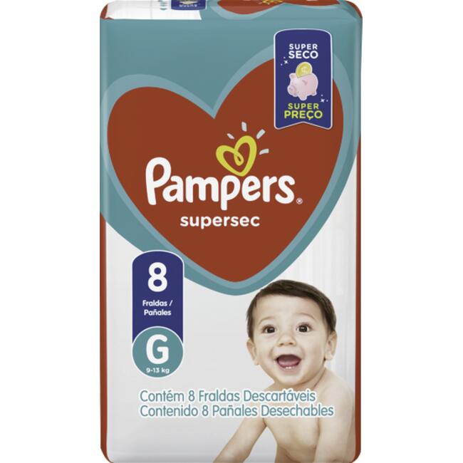 Fralda Descartável Pampers Supersec G 8 un