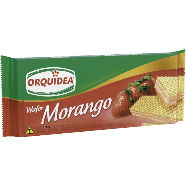 Biscoito Wafer Orquídea Morango 120g