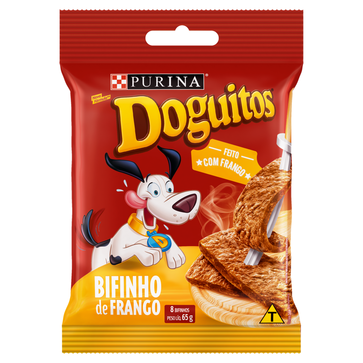 Petisco Doguitos Para Cães Bifinho de Frango Pacote 65g