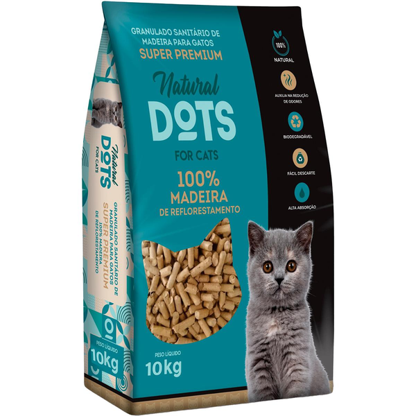 Granulado Higiênico Natural Dots 10kg - Madeira
