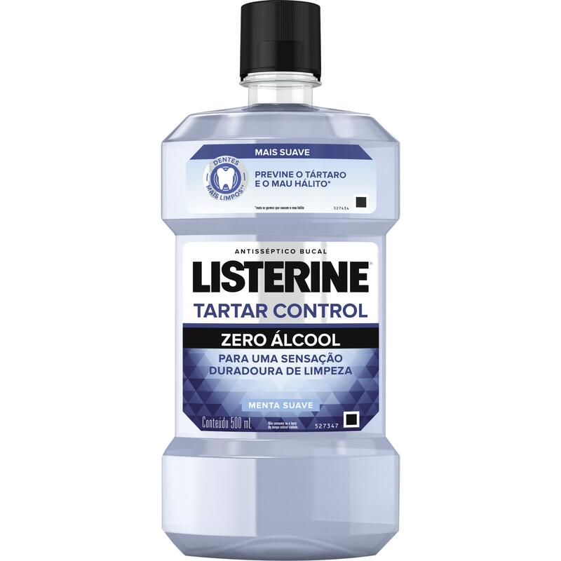 Enxaguante Bucal LISTERINE Antitártaro Menta Suave sem Álcool Resfrescância Suave 500ml Leve Mais Pague Menos