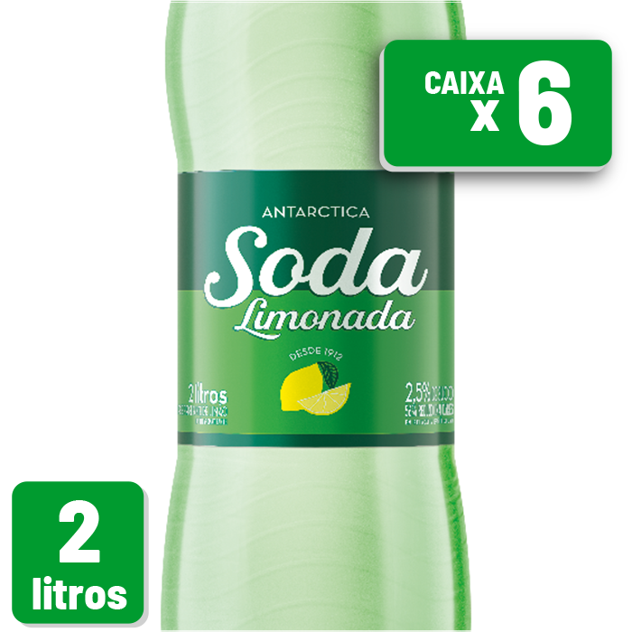 Refrigerante Soda Limonada Antarctica Pet 2L Caixa c/ 6 un