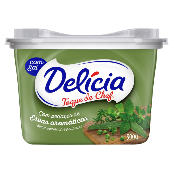 Margarina Delícia 500g - Toque do Chefe - Ervas Aromáticas - Pote