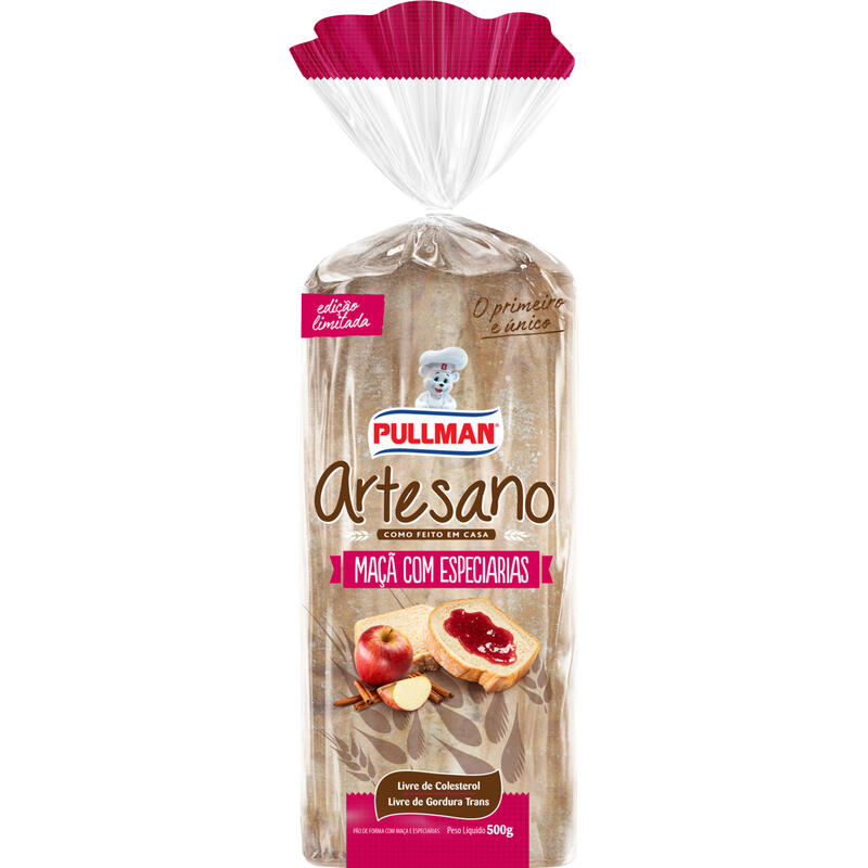 Pão de Forma Artesano Pullman Maçã 500g