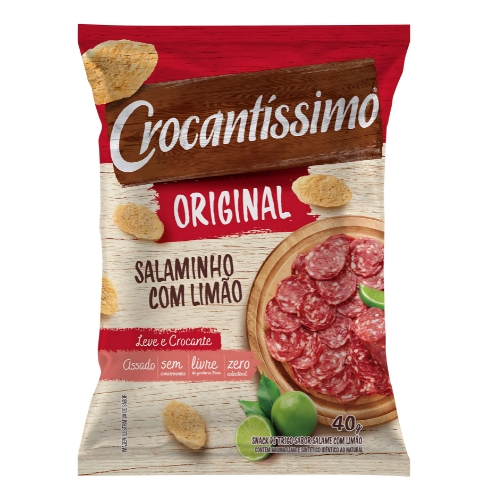 Snack Crocantíssimo  Salaminho com Limão Crocantíssimo Pacote 40g