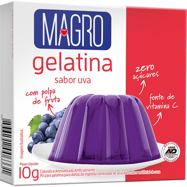 Gelatina Magro 10g - Sucralose - Uva