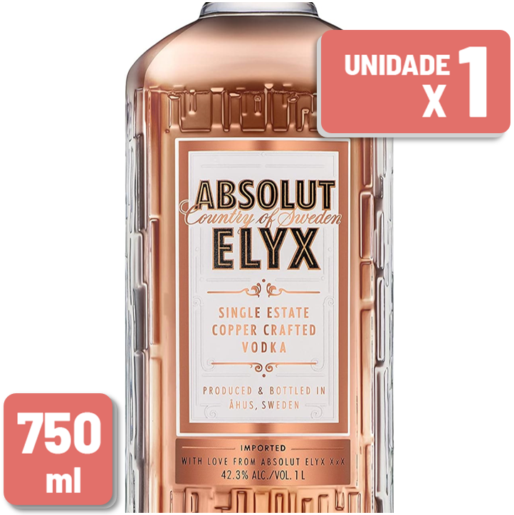 Vodka Absolut Elyx Garrafa Vidro 750ml