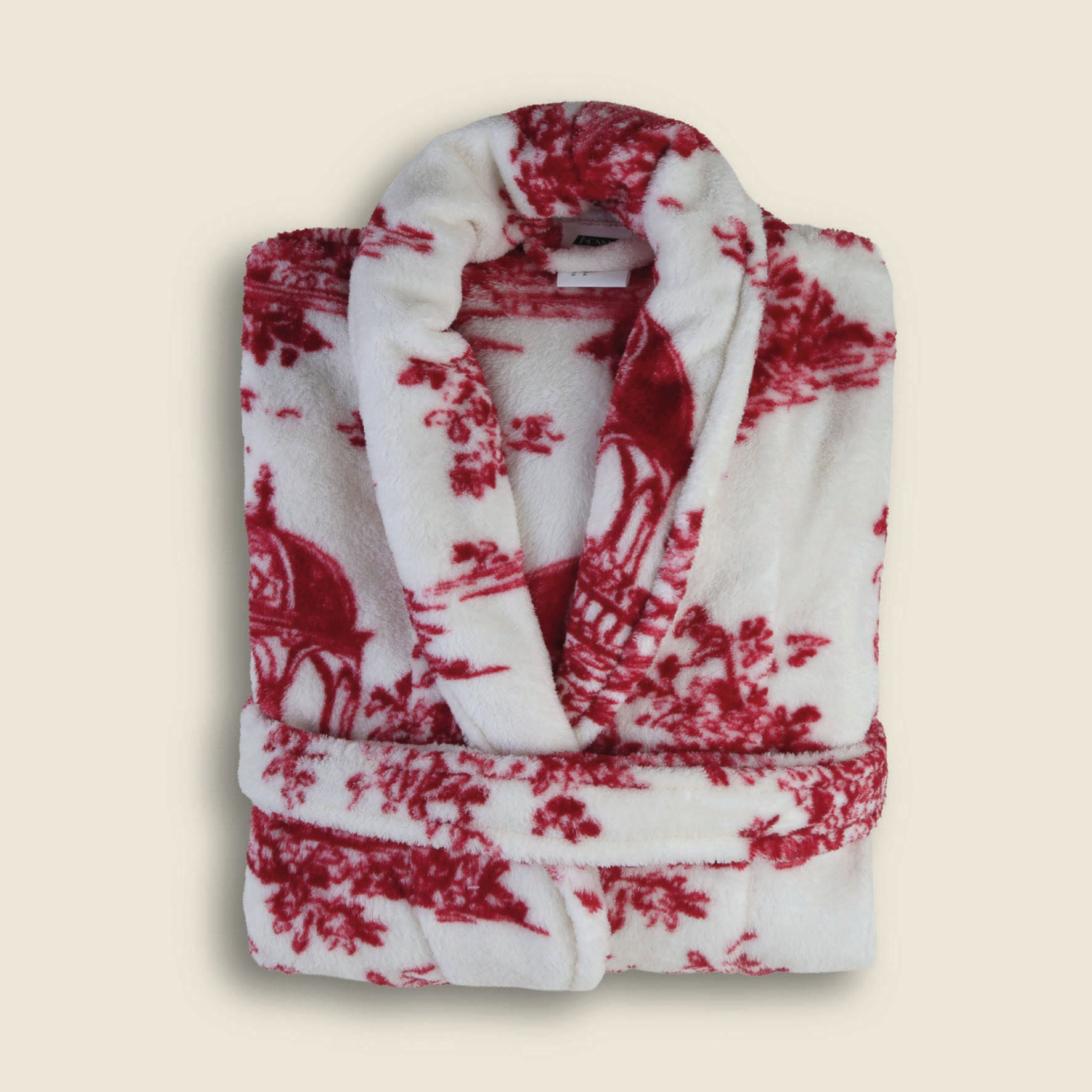 Roupão Toile de Jouy Microfibra Rosa - A\CASA