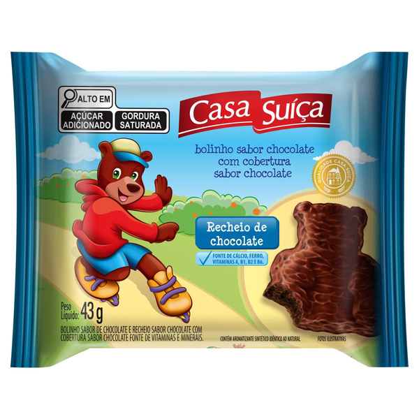 Bolinho Recheado Casa Suíça  43g - Ursinho - Chocolate