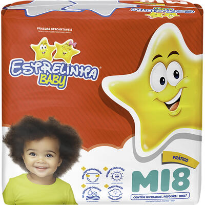 Fralda Descartável Estrelinha M 18 un