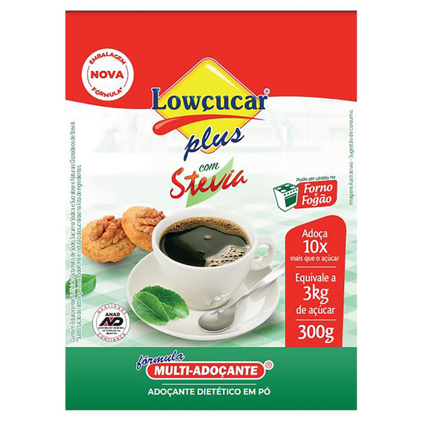 Adoçante Lowçucar 300g - Stevia Plus - Pote