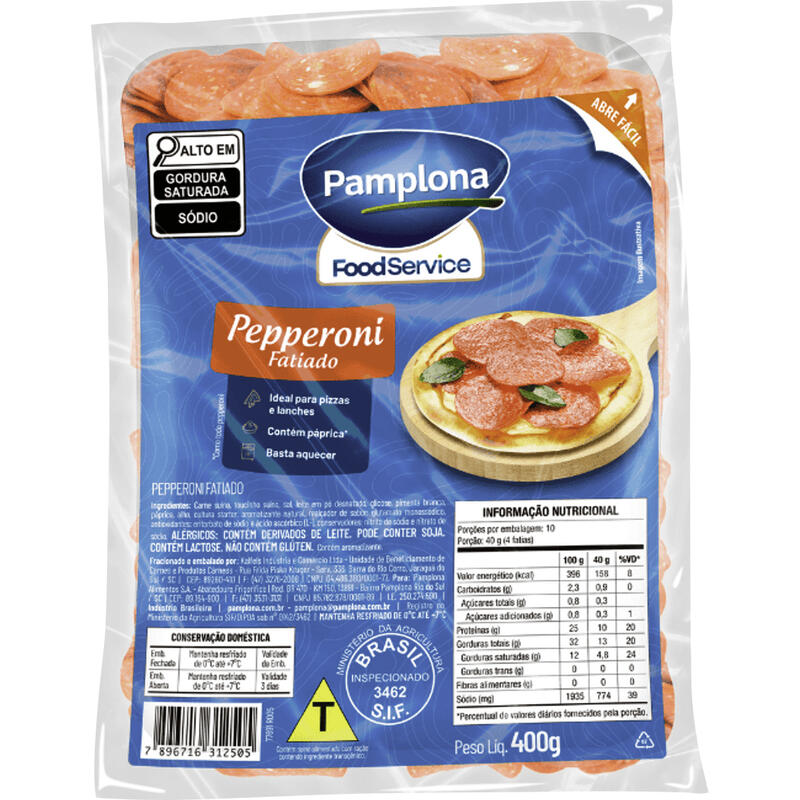 Pepperoni Pamplona Resfriado Fatiado 400g