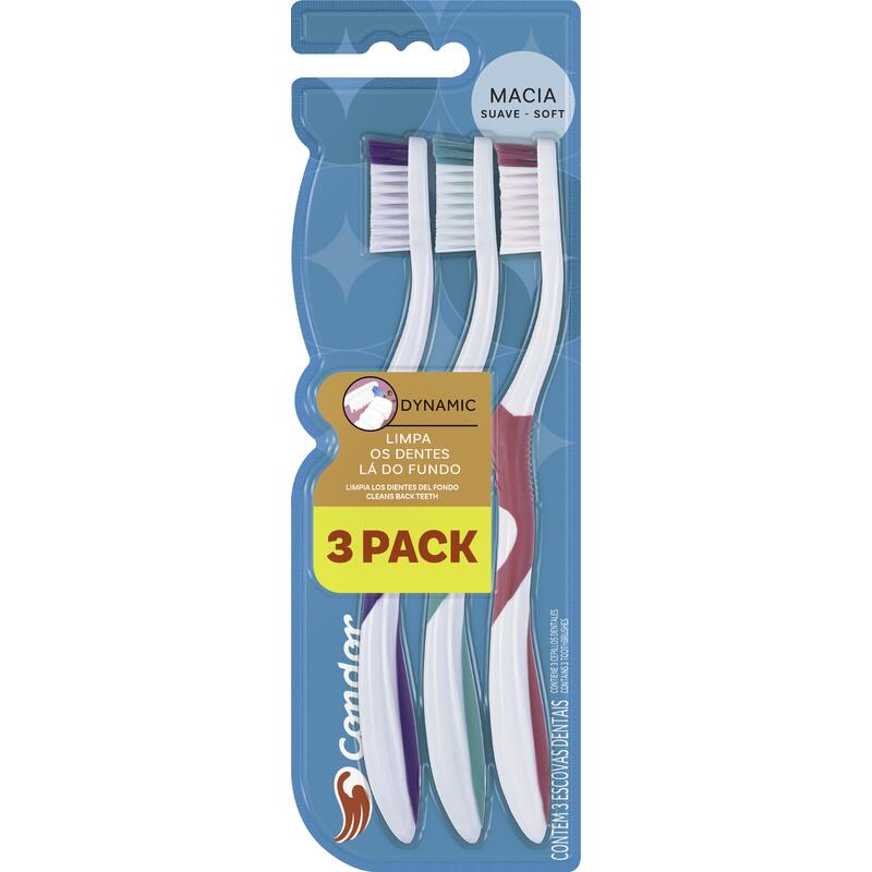 Escova Dental Macia CONDOR Dynamic 3 Unidades