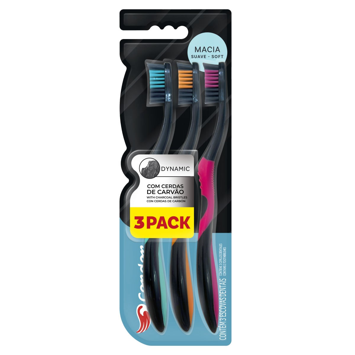 Escova Dental Macia CONDOR Dynamic 3 Unidades