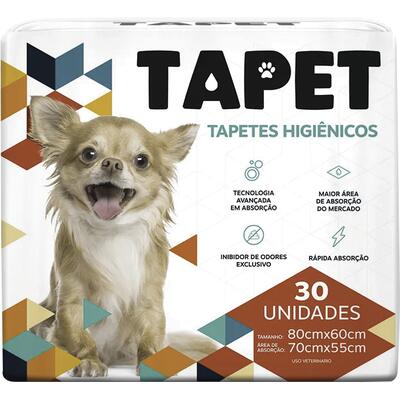 Tapete Higiênico para Cães Tapet 80x60cm 30 un