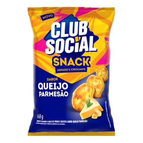Salgadinho Club Social Snack Queijo Parmesão 68g