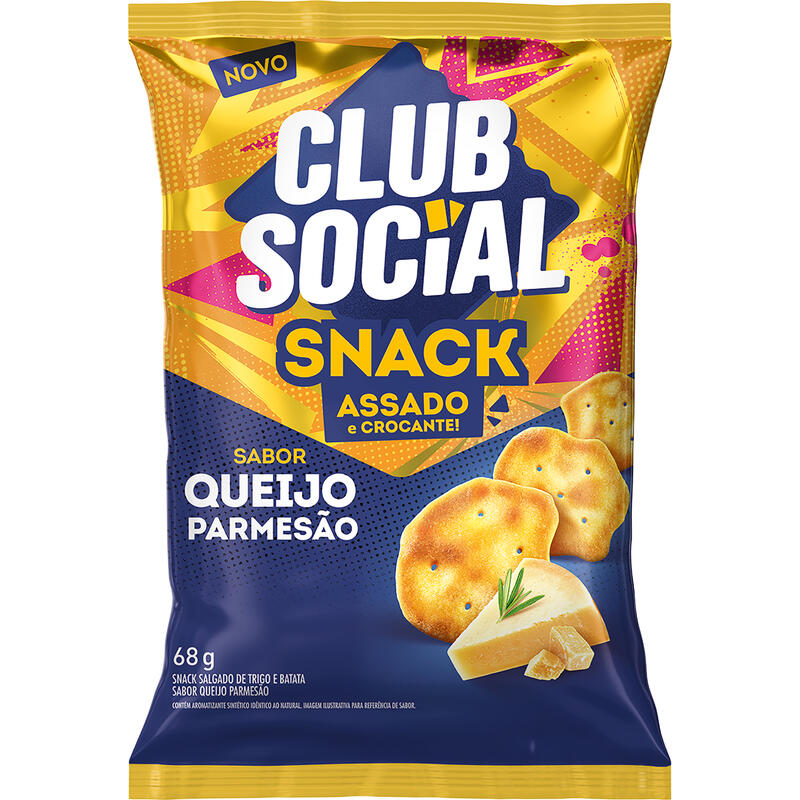 Salgadinho Club Social Snack Queijo Parmesão 68g