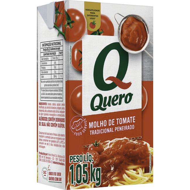 Molho de Tomate Quero Tradicional 1,050kg