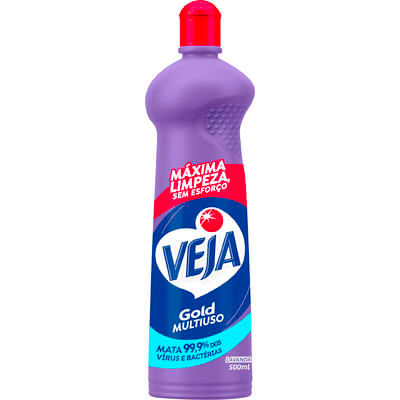 Limpador Multiuso Veja Lavanda - Com Álcool - Leve 600ml, Pague 500ml