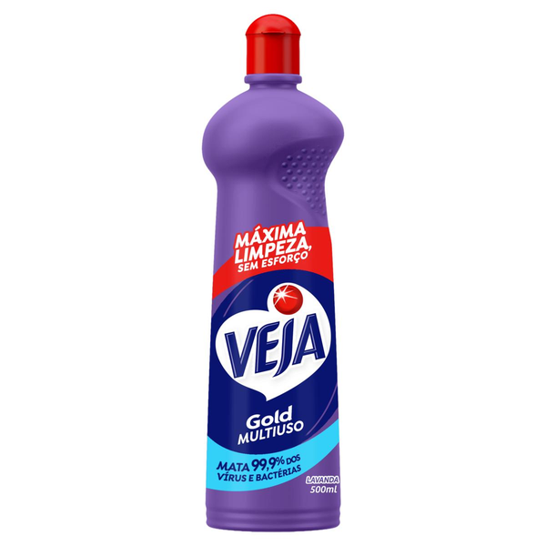 Limpador Multiuso Veja Lavanda - Com Álcool - Leve 600ml, Pague 500ml