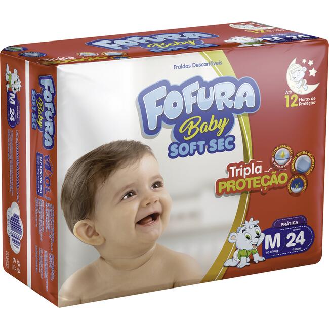 Fralda Descartável Fofura Baby Soft Sec M 24 un