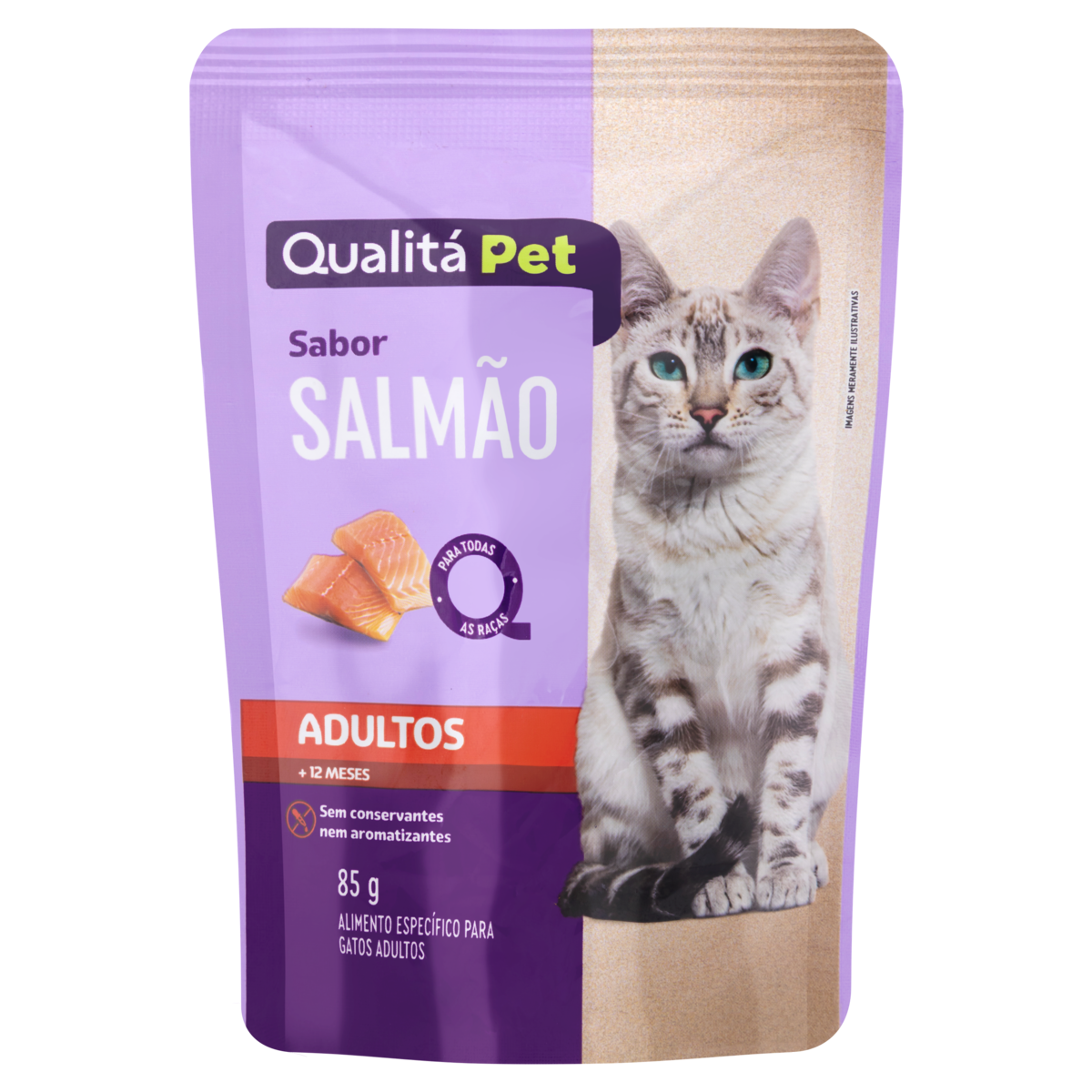 Alimento para Gatos Salmão Qualitá Sachê 85g