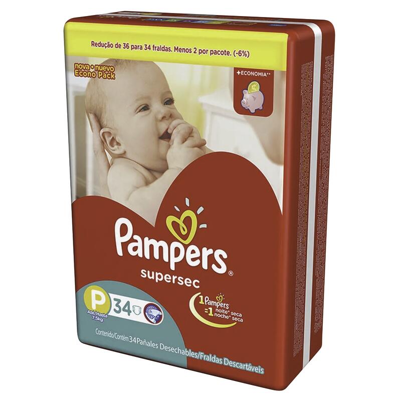 Fralda Descartável Pampers Supersec - P 34 un