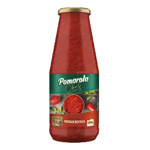 Molho de Tomate Passata Rústica Pomarola Chef Vidro 680g