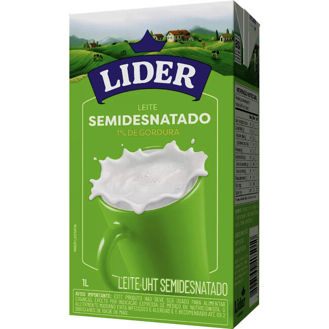 Leite Lider UHT 1 Litro - Semidesnatado