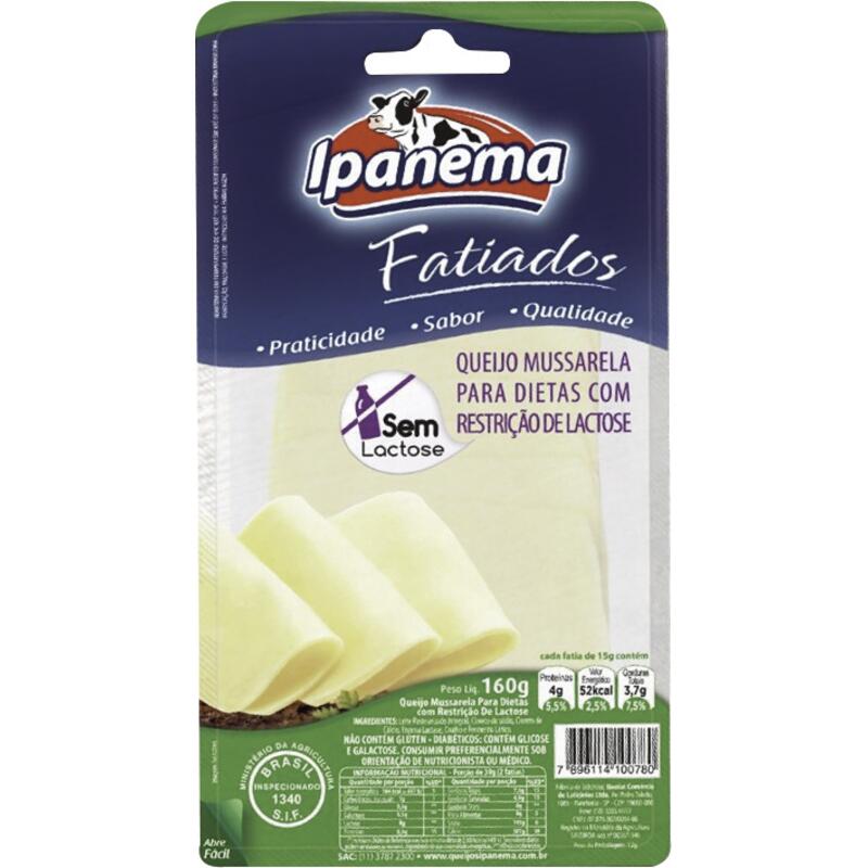 Queijo Mussarela Ipanema Zero Lactose Fatiado 160g