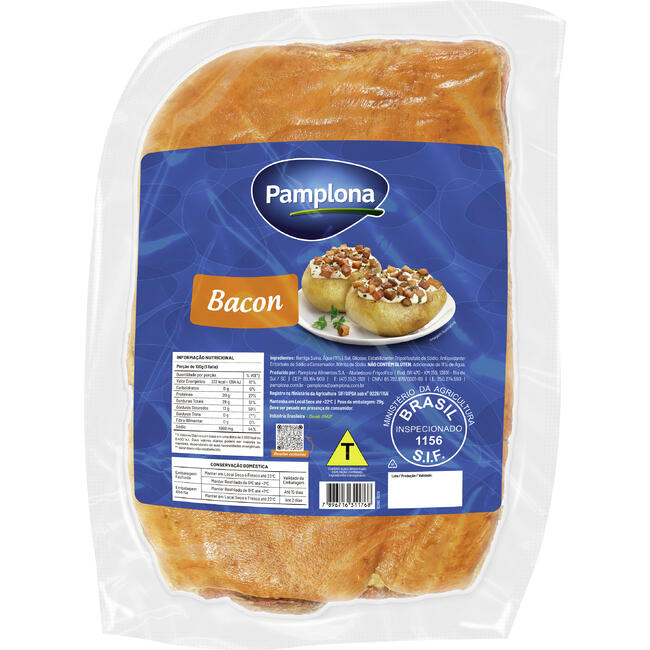 Bacon Defumado Pamplona Preço por quilo na peça