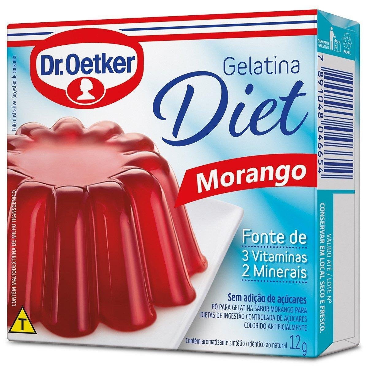 Pó para gelatina DR OETKER morango diet 12g