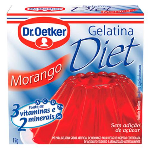 Pó para gelatina DR OETKER morango diet 12g