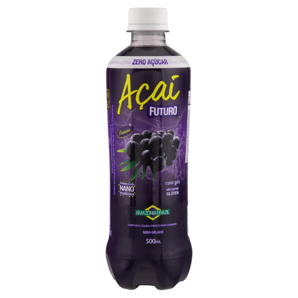 Suco Açaí Futuro 500ml - Sem Açúcar - Com Gás - Pet