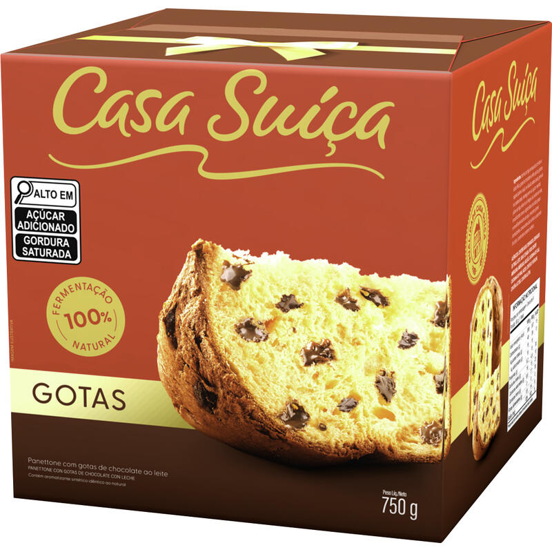 Panettone Casa Suíça Gotas de Chocolate 750g