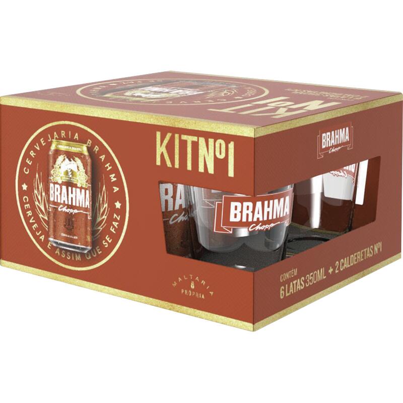 Kit Cerveja Brahma Caixa 6x350ml + 2 Calderetas