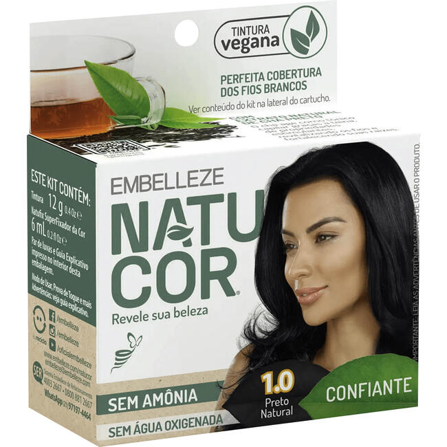 Tintura Natucor 1.0 Preto Natural 1kit
