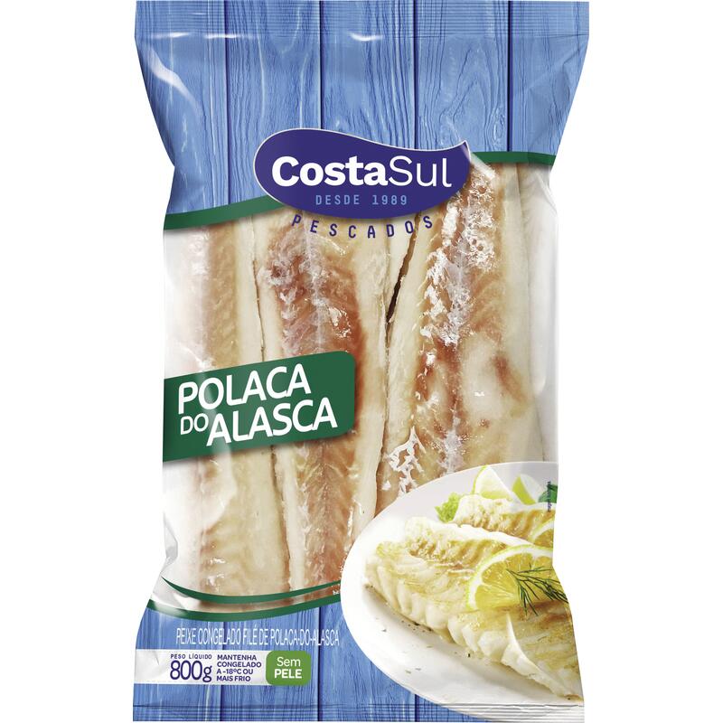 Filé de Peixe Polaca Costa Sul Congelado 800g