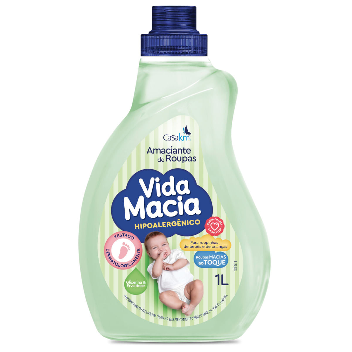 Amaciante de Roupa VIDA MACIA Hipoalergênico Glicerina & Erva Doce 1l