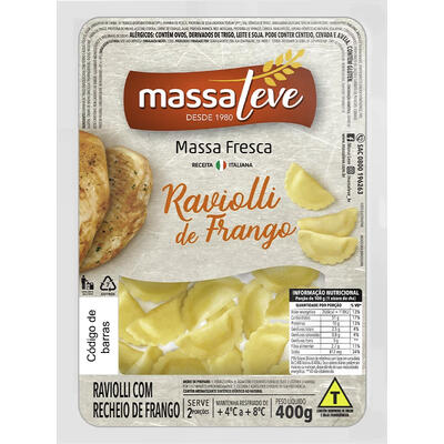 Ravioli Massa Leve 400g - Frango