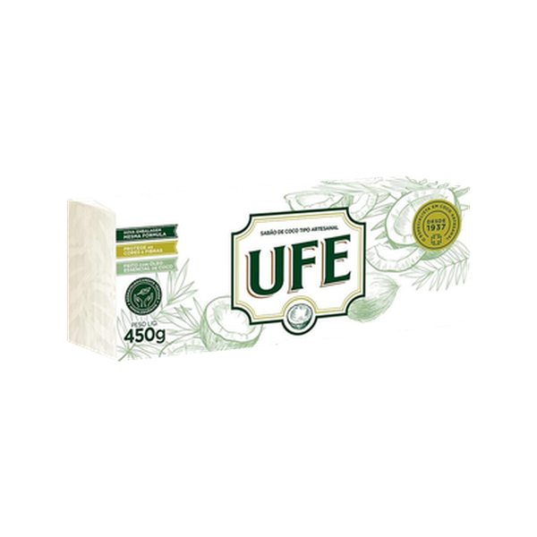 Sabão em Barra UFE de Coco com 5 Unidades 450g